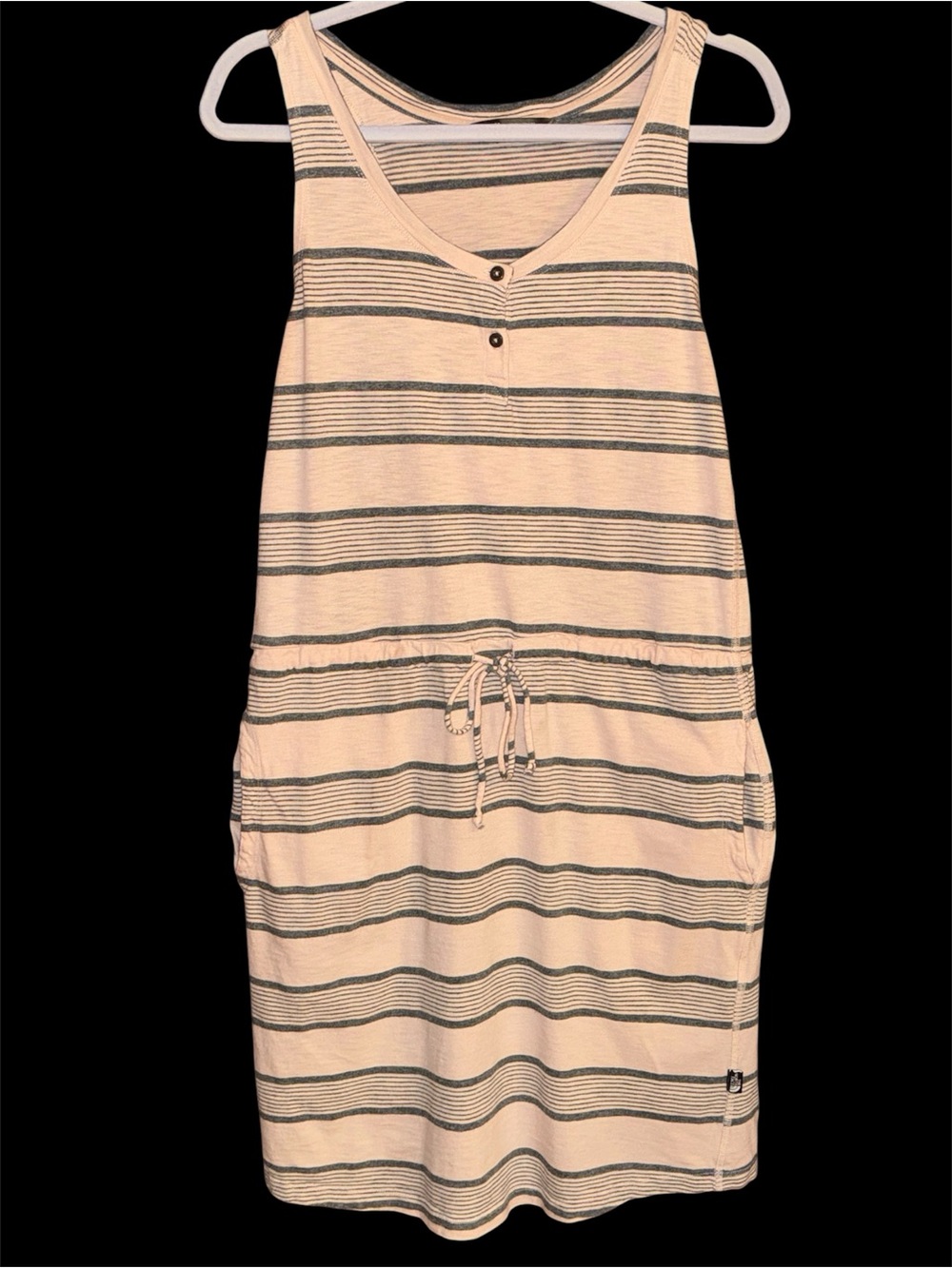 The North Face Women’s XL Sand scape Drawstring Tank Dress Pink & Gray Striped